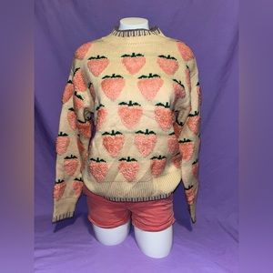 Knit Strawberry Sweater